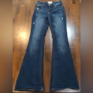 ALTAR'D STATE Flare Jeans Women's Size 26/3 Blue Wide Leg Distressed Stretch